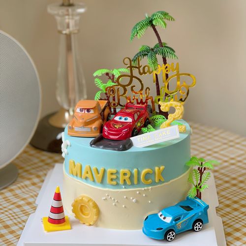 闪电麦昆蛋糕_男孩儿童卡通赛车小汽车闪电麦昆创意定制动物奶油生日