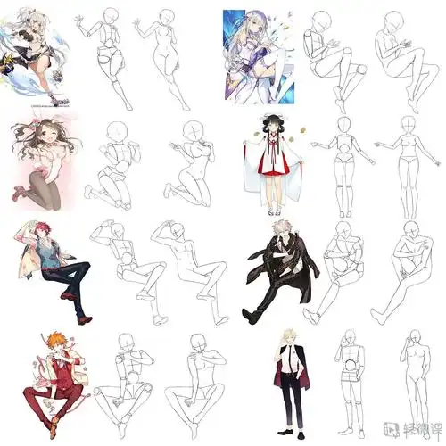 日系人体比例练习动漫人物入门训练