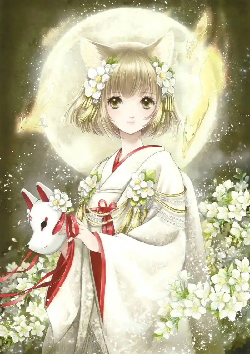 日本动漫图片最常见的元素之一:狐狸面具