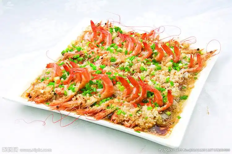 蒜茸粉丝蒸海白虾图片