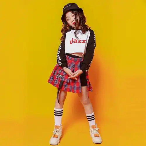 女童嘻哈hiphop街舞演出服少儿爵士舞表演女孩韩版儿童演出服