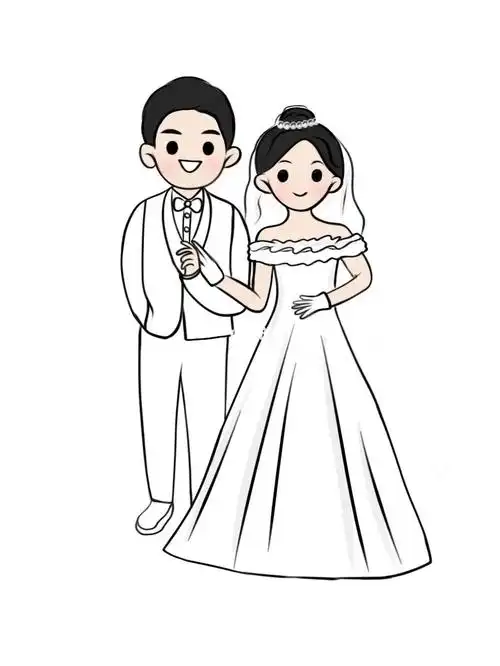 婚纱照卡通手绘/简笔画