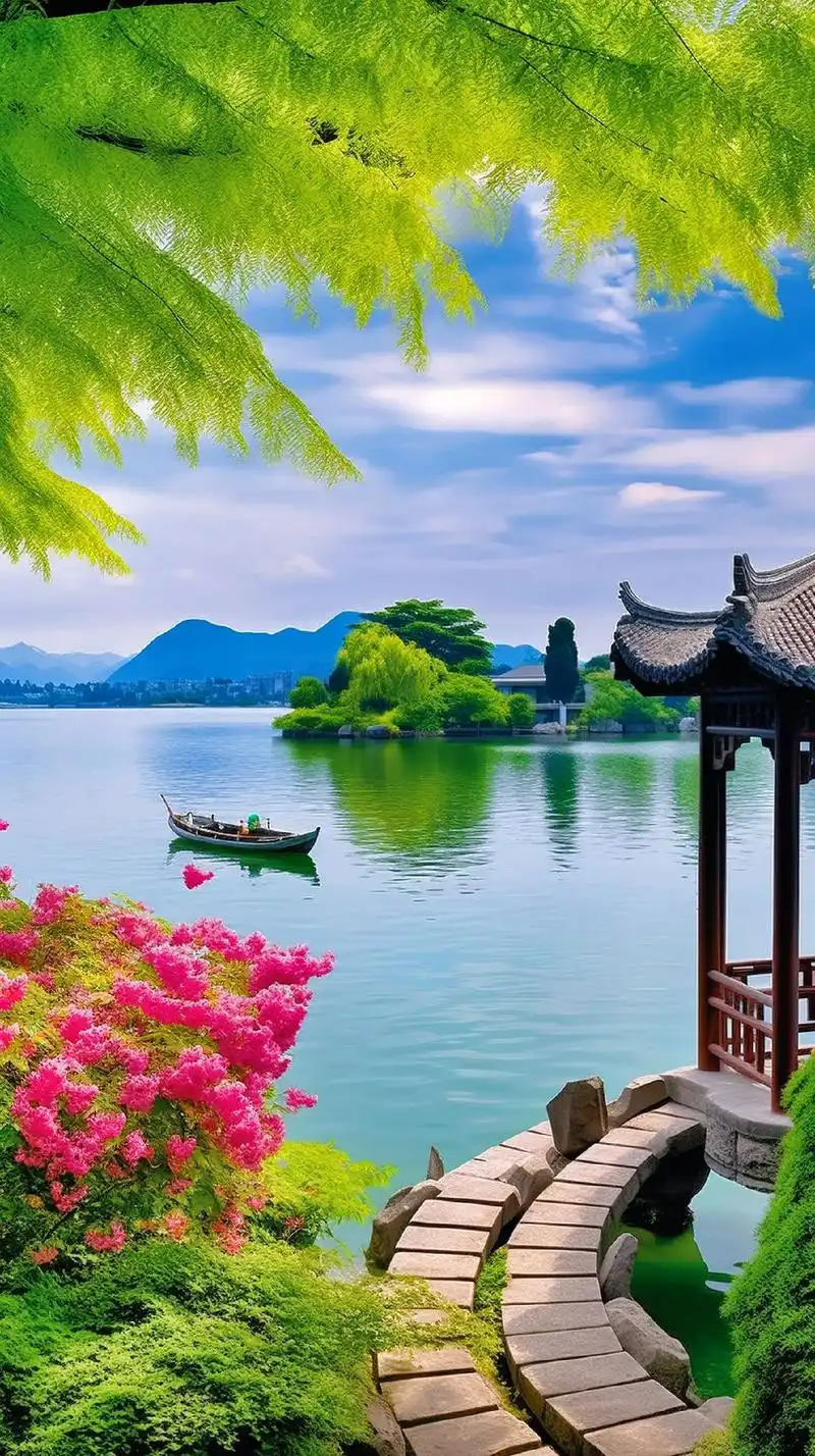 西湖美景,意境优美,带有中国古典艺术的气息.水波荡 - 抖音
