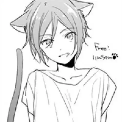 二次元呆萌男生简笔画