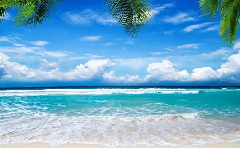 夏日度假海滩唯美高清桌面壁纸,风景壁纸,唯美,高清,沙滩,海洋,自然