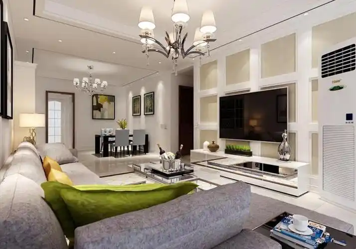 现代简约108平米三房二厅二卫清新装修效果图