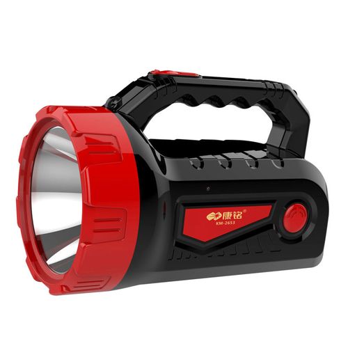 康铭led手电筒强光充电超亮多功能家用照明探照灯安保巡逻手提灯