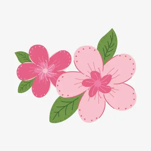 卡通粉色桃花矢量图免抠素材免费下载_觅元素51yuansu.com