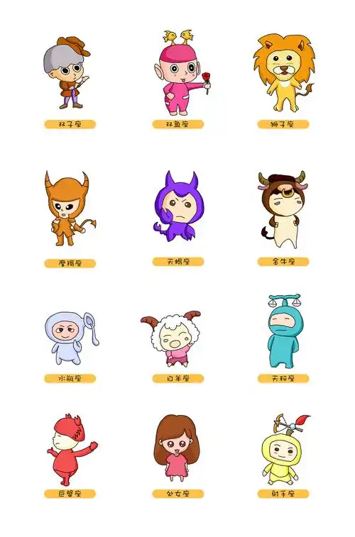 十二星座卡通形象设计