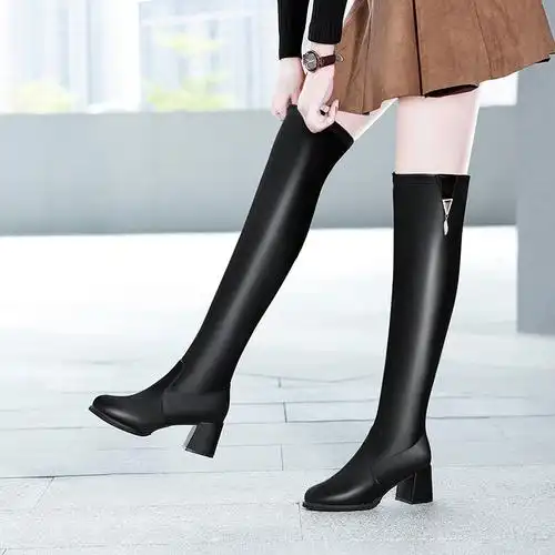 百年纪念centenary秋冬中长款棉靴长靴粗跟女鞋保暖瘦瘦靴女靴2084