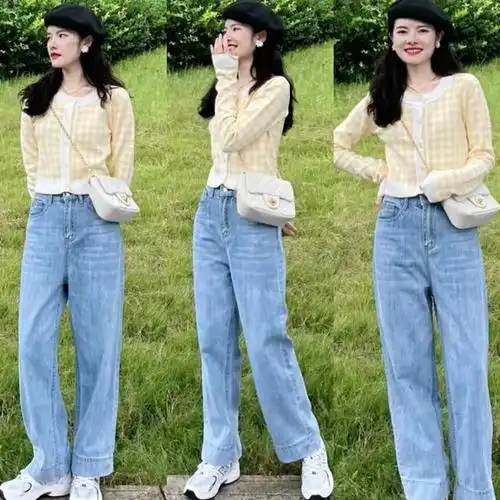 一条浅色牛仔裤走春夏基础款百搭简单穿这样搭配清爽干净