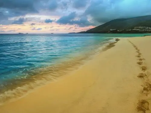 痕迹海岸海边沙滩-摄影高清壁纸