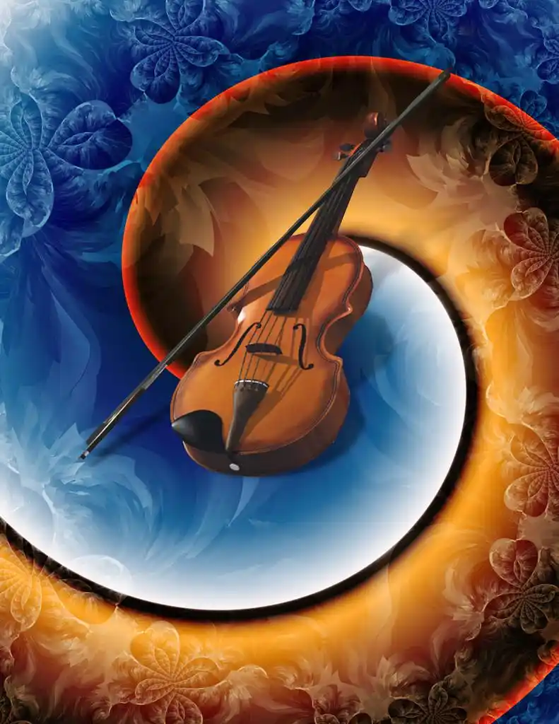 现代艺术小提琴抽象