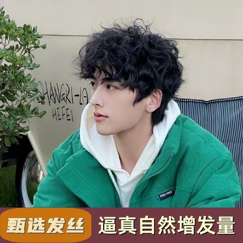 假发锡纸烫男女士头套烟花烫卷发基佬毛蓬松帅气日系日常蓬松假毛
