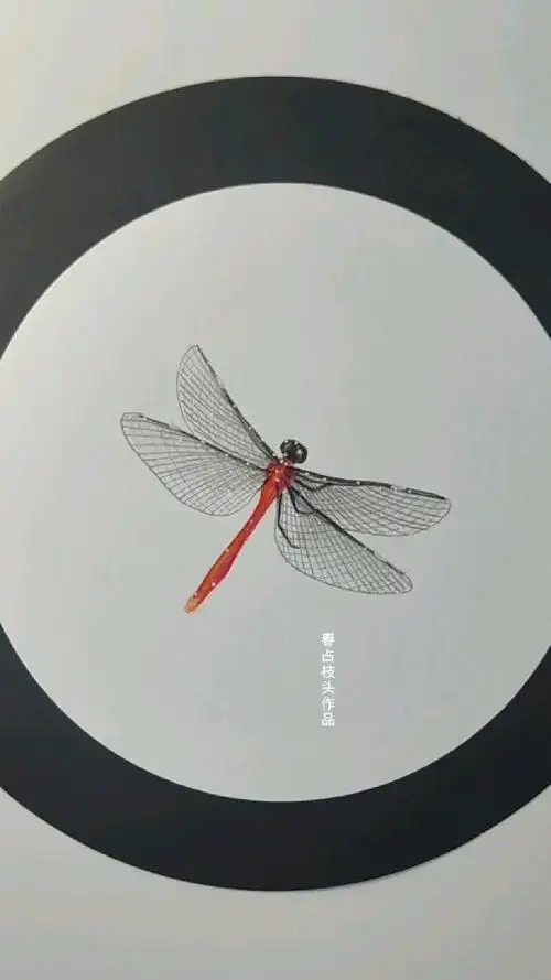 彩色铅笔画蜻蜓一起画画吧