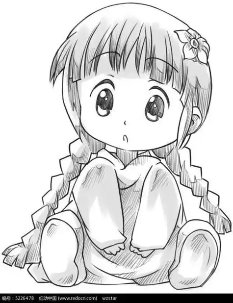 版人物简笔画可爱女生的图片呆萌的卡通动漫女孩简笔画画q版人图