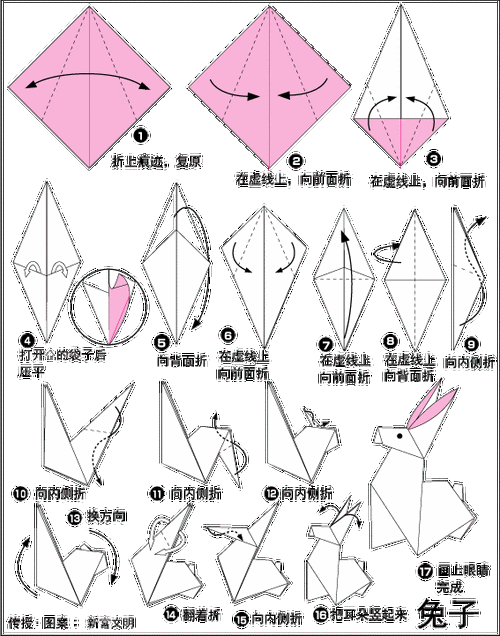 给孩子38种动物折纸术中文图解