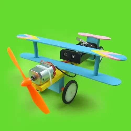 儿童科学小制作电动滑行飞机学生手工制作材料科技玩具diy小发明