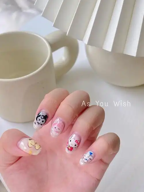 asyouwish三丽欧卡通手绘美甲可爱暴击