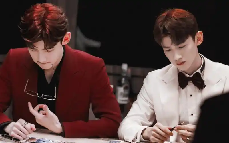 活动作品红白玫瑰白敬亭黑衬衫白与白衬衫白