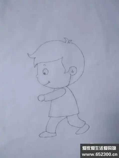 儿童简笔画人物男孩侧身