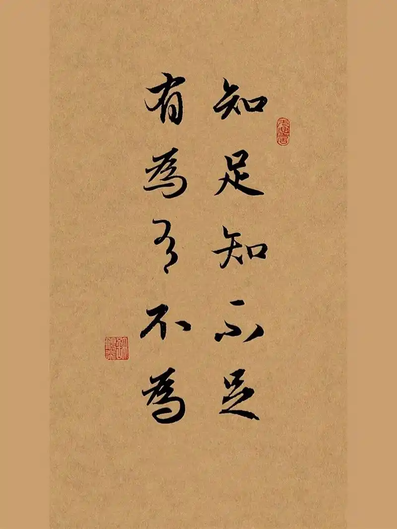 古风毛笔行书手写|知足知不足,有为有不为 "知足知不足,有为有不为"是