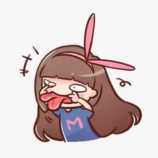 卡通小女孩做鬼脸