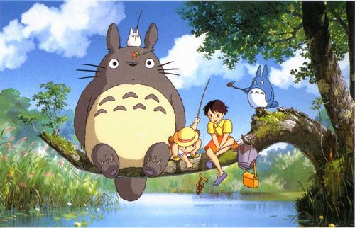 日本动画宫崎骏动画片龙猫 电影海报手绘油画装饰画动漫怀旧