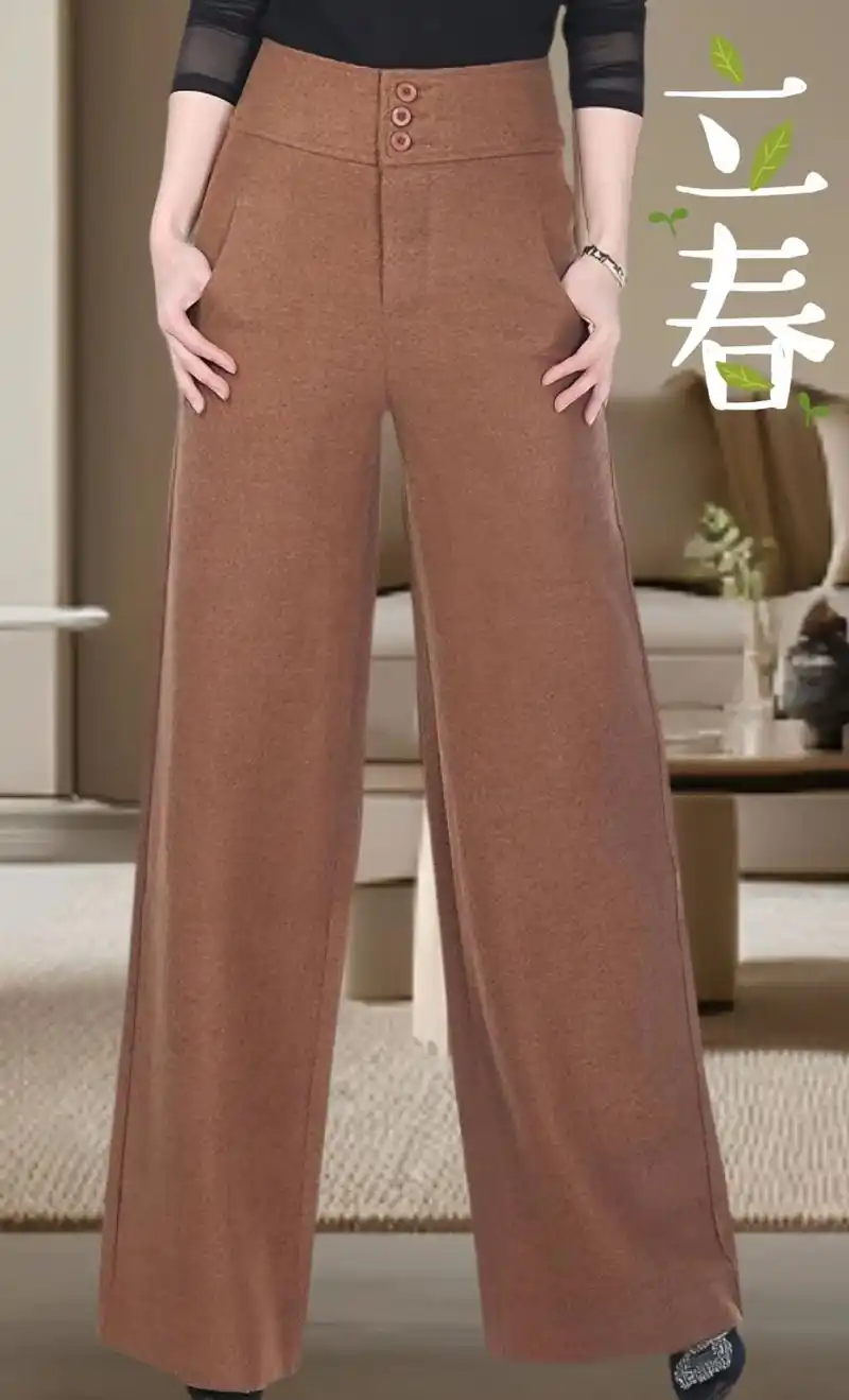 时尚女裤毛呢阔腿长裤.#图文掘金计划 姐妹们～2023新款时 - 抖音