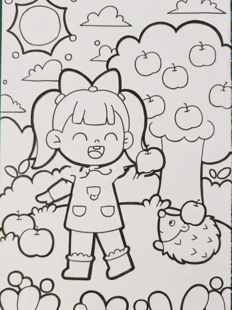 秋天主题儿童画 线稿 秋天主题儿童画 线稿