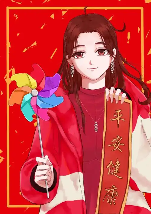 迪丽热巴手绘动漫q版摸鱼