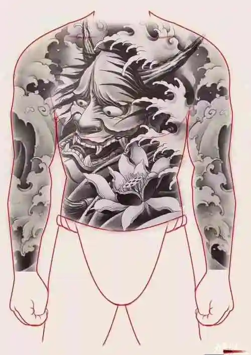 般若  满背 纹身手稿