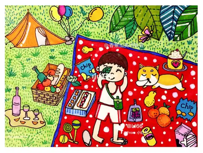 每日一画春日野餐0255