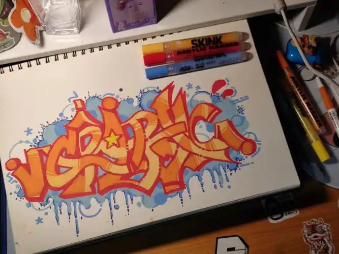 第一次画这种字体#hiphop#graffiti#涂鸦字母#涂鸦