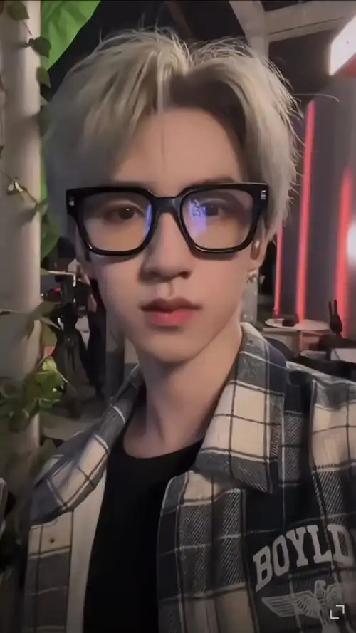 贺峻霖黑眼镜框造型