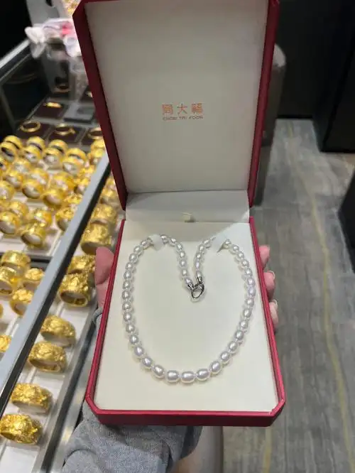 周大福珍珠项链好显白好显气质