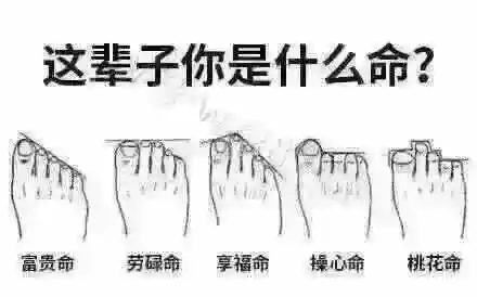 所以要想从脚趾长短来判断命运好坏,要通过详细的