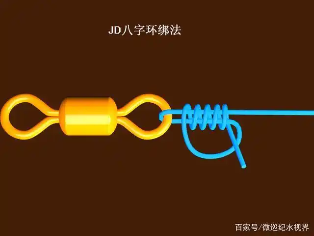 钓鱼必修绑法之一,jd主线与八字环的连接