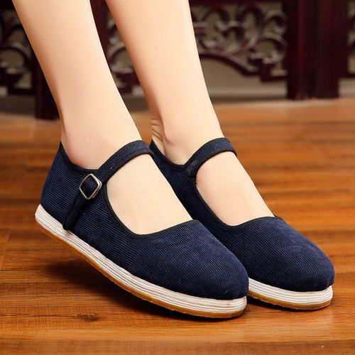 千层底纯手工老北京布鞋女士一带单鞋软防滑中老年春夏布鞋