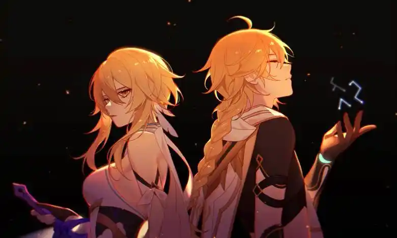 原神兄妹空荧pixiv同人插画图片