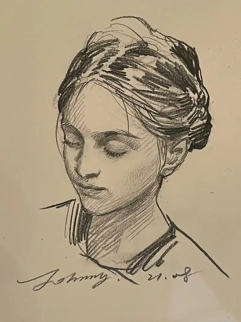 我的速写.#上热门 #画画 #人物肖像 #作品欣赏 #日常瞎 - 抖音