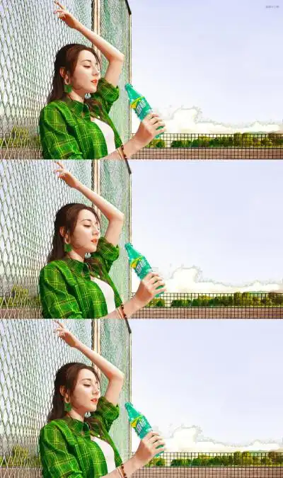 迪丽热巴喝雪碧