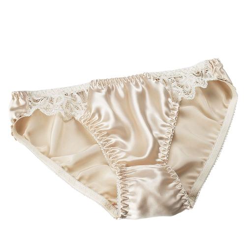 血拼到底100桑蚕丝真丝内裤女士蕾丝三角内裤假一罚十