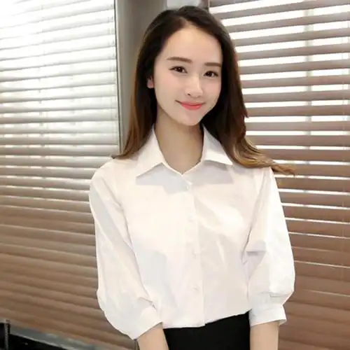 白衬衫女短袖正装搞定气质面试装