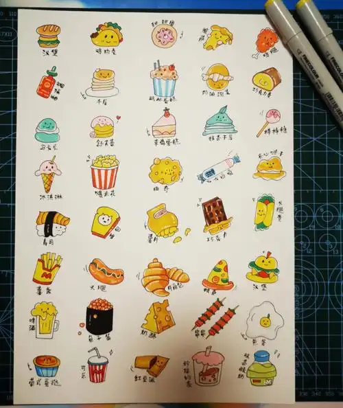 马克笔零食记临摹