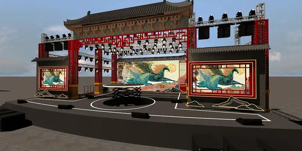 为成都一个乡村社区设计的户外舞台-2020年8月24日作