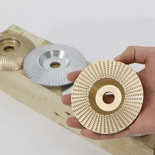 角磨机打磨抛光片木材打磨片茶盘打磨刺盘木工链条刀雕刻塑形锉轮金色