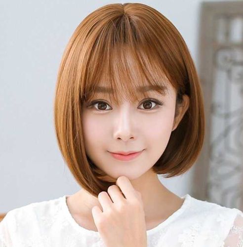 唐妮 假发女短发全头套直发空气蓬松漫画减龄齐刘海梨花头逼真无痕