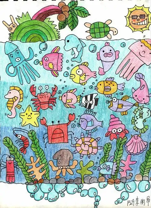 29幅海底世界主题彩铅手绘作品合辑