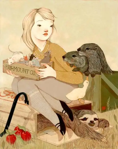 来自美国的rebecca green是一个自由的插画师,她的作品细腻,抽象.